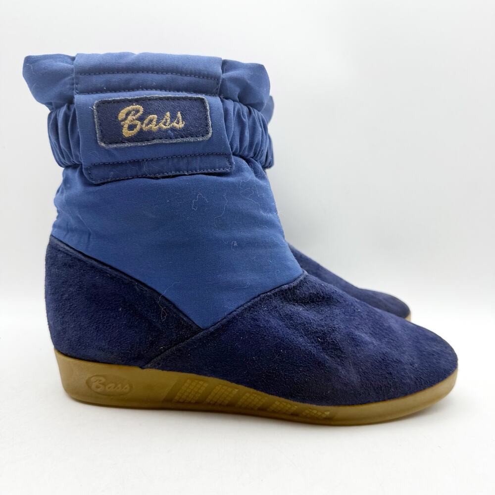 Vintage 1980s G.H. Bass & Co. Womens Slouch Cabin Boots US 6.5 Blue Suede EUC
